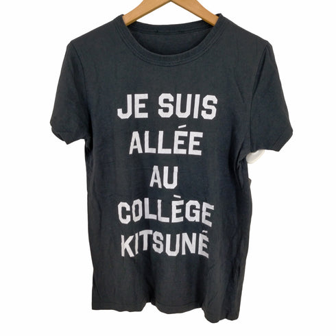メゾンキツネ maison kitsune R NECK TEE SHIRT with print JE SUIS ALLE クルーネックTシャツ レディース