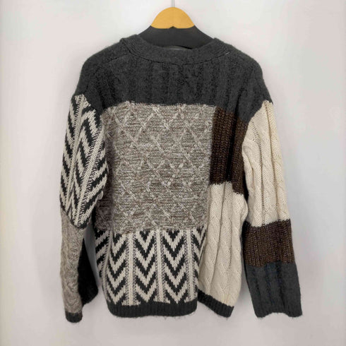ザラ ZARA パッチワーク ニットカーディガン レディース import:L