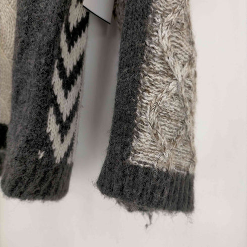 ザラ ZARA パッチワーク ニットカーディガン レディース import:L