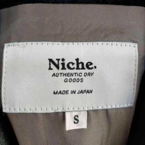 ニッチ niche. チェック ステンカラーコート メンズ import:S