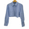 ザラ ZARA ピンストライプ クロップシャツ レディース import:S