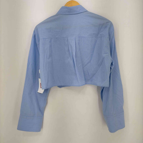 ザラ ZARA ピンストライプ クロップシャツ レディース import:S