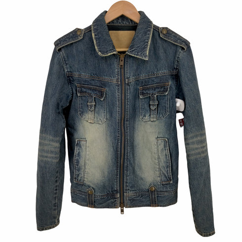 バッファロージーンズ BUFFALO JEANS エポレット デニムミリタリージャケット メンズ JPN:2