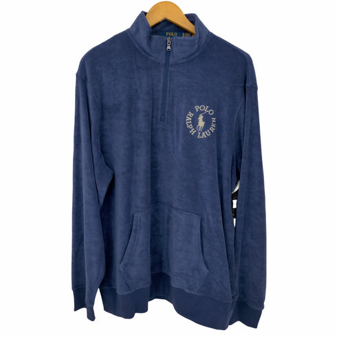 ポロラルフローレン POLO RALPH LAUREN ハーフジップパイルロゴ刺繍スウェットトップス メンズ JPN:XL