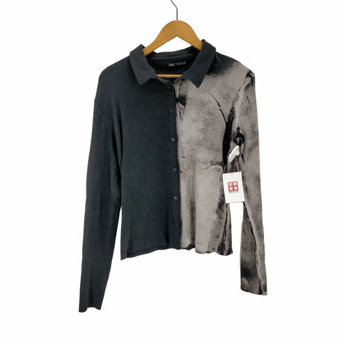 ザラ ZARA バイカラーリブニットカーディガン レディース JPN:L