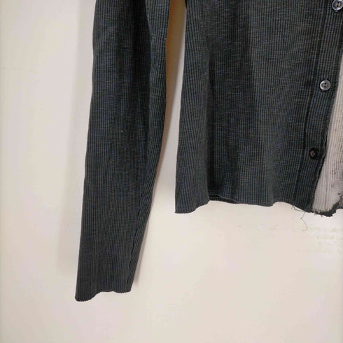 ザラ ZARA バイカラーリブニットカーディガン レディース JPN:L