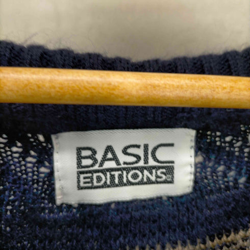 BASIC EDITION ボーダー柄アクリルニット メンズ XXXL