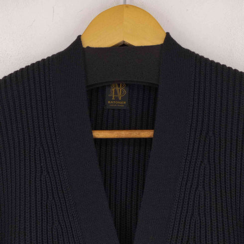 バトナー BATONER 23AW SOLID WOOL RIB CARDIGAN ソリッドウールリブニットカーディガン メンズ JPN:3