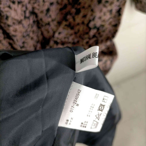 ナチュラルビューティーベーシック NATURAL BEAUTY BASIC ピーチサテンフラワープリントワンピース レディース JPN:M