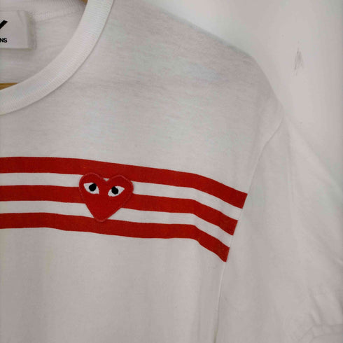 プレイコムデギャルソン PLAY COMME des GARCONS CDG PLAY HEART S/S TEE ハート ロゴ ボーダー プリント 半袖 Tシャツ メンズ JPN:L