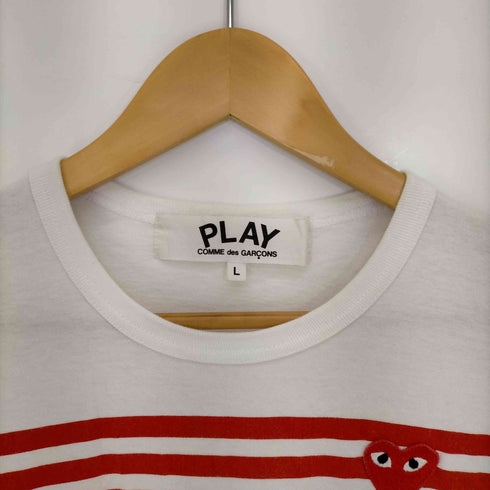 プレイコムデギャルソン PLAY COMME des GARCONS CDG PLAY HEART S/S TEE ハート ロゴ ボーダー プリント 半袖 Tシャツ メンズ JPN:L