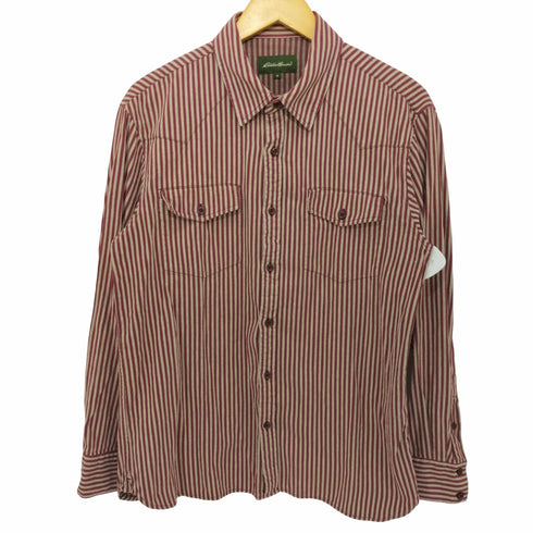 エディーバウアー Eddie Bauer コットン ストライプ ワークシャツ メンズ import:M