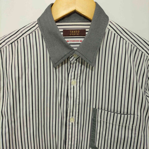 タケオキクチ TAKEO KIKUCHI STANDARD ストライプ ロングスリーブシャツ メンズ JPN:3