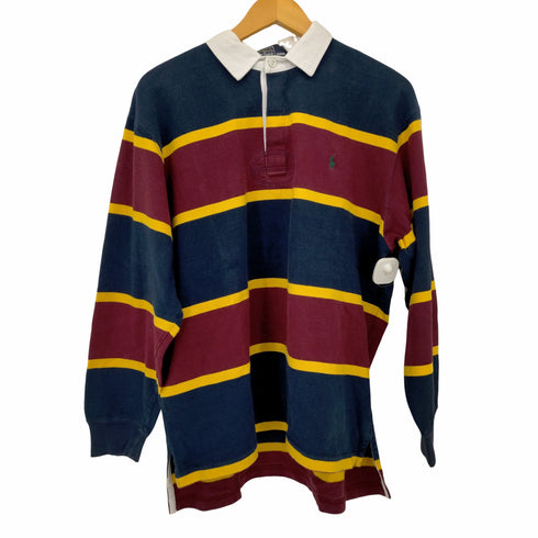ポロバイラルフローレン Polo by RALPH LAUREN スモールポニー刺繍 ボーダー ラガーシャツ メンズ import:L