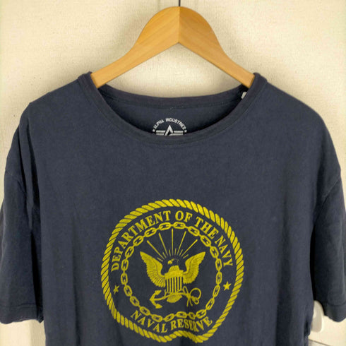 アルファインダストリーズ ALPHA INDUSTRIES US NAVY 両面プリントTシャツ メンズ JPN:XL