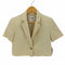 ザラ ZARA LINEN BLEND CROPPED BLAZER リネンブレンドクロップドブレザー レディース import:XS