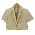 ザラ ZARA LINEN BLEND CROPPED BLAZER リネンブレンドクロップドブレザー レディース import:XS