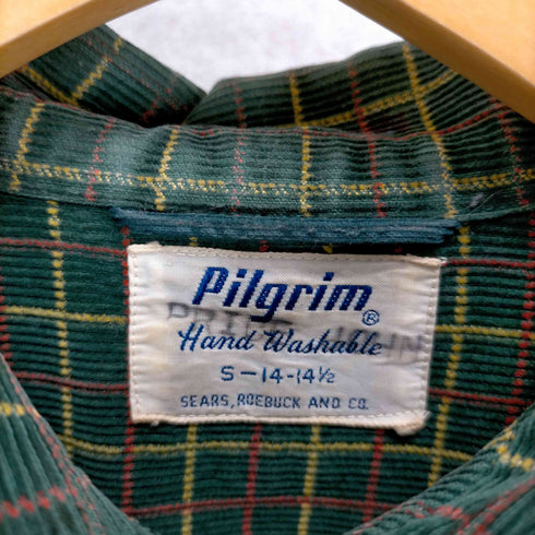ピルグリム PILGRIM 50S~ チェック柄コーデュロイオープンカラーシャツ メンズ JPN:S
