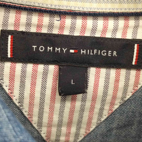 トミーヒルフィガー TOMMY HILFIGER フロント刺繍 シャンブレーコーチジャケット メンズ JPN:L