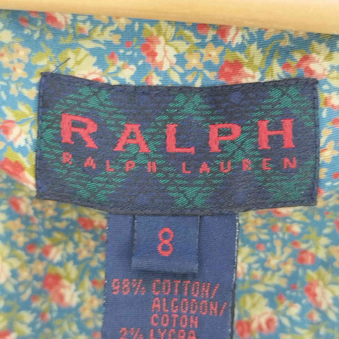 ラルフローレン RALPH LAUREN フラワーパターン Uネックシャツワンピース レディース 8