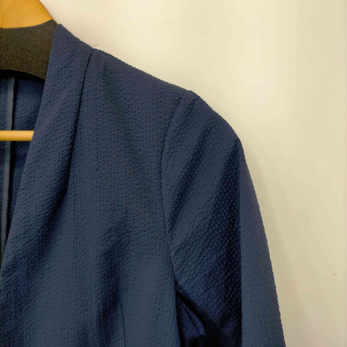 クローゼットストーリー closet story ノーカラー シアサッカージャケット レディース