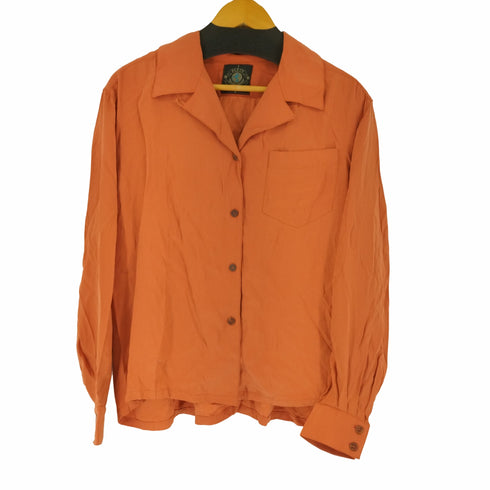 PLEIN SUD 90s MADE IN FRANCE ユーロ オープンカラー シルク100 L/S シャツ レディース EUR:42