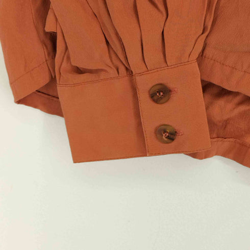PLEIN SUD 90s MADE IN FRANCE ユーロ オープンカラー シルク100 L/S シャツ レディース EUR:42