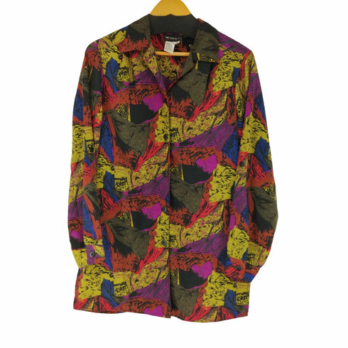 フルギ NOTATIONS 総柄ペイントデザイン オープンカラー L/S シャツ レディース import:S