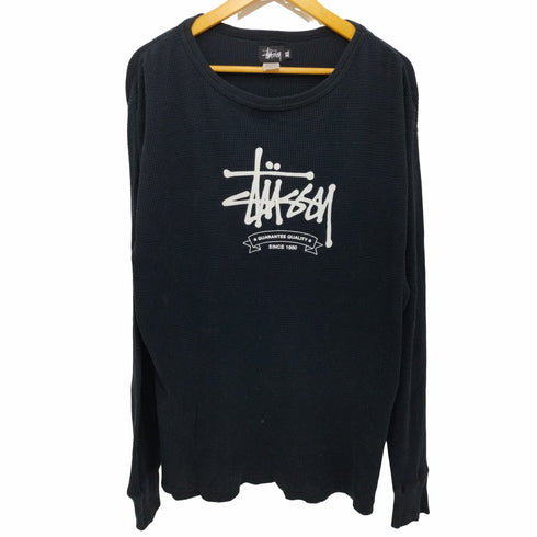 ステューシー Stussy 80s 黒タグ USA製 フロントロゴサーマルTシャツ メンズ import:XL