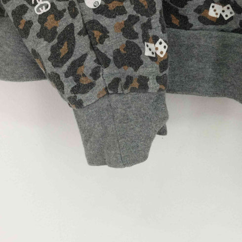 ステューシー Stussy フロントロゴ刺繍 マルチデザインプリント レオパードスウェット メンズ JPN:M