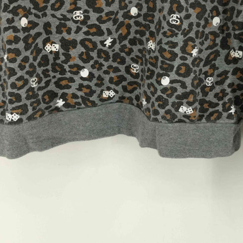 ステューシー Stussy フロントロゴ刺繍 マルチデザインプリント レオパードスウェット メンズ JPN:M