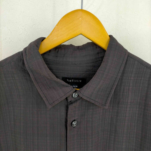 ヴァンヒューゼン VANHEUSEN レーヨン混 片ポケ チェックシャツ メンズ JPN:XL