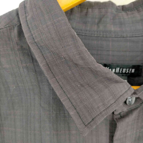 ヴァンヒューゼン VANHEUSEN レーヨン混 片ポケ チェックシャツ メンズ JPN:XL