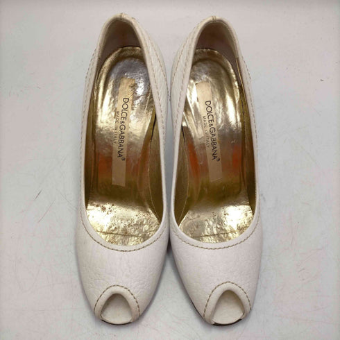ドルチェアンドガッバーナ DOLCE&GABBANA オープントゥ ヒール レザー パンプス レディース 36 1/2