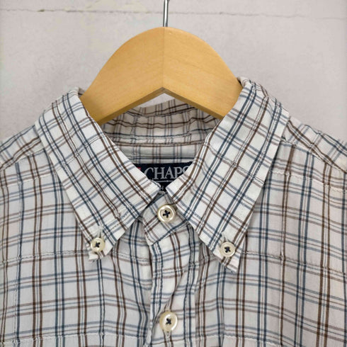 チャップスラルフローレン CHAPS RALPH LAUREN チェック柄コットン半袖ボタンダウンシャツ メンズ 2L