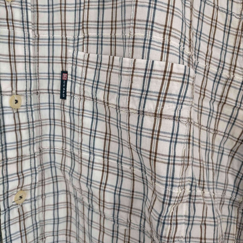 チャップスラルフローレン CHAPS RALPH LAUREN チェック柄コットン半袖ボタンダウンシャツ メンズ 2L