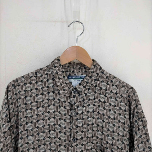 マンシングウェア Munsingwear CLASSICS 総柄 レーヨンシャツ メンズ JPN:L