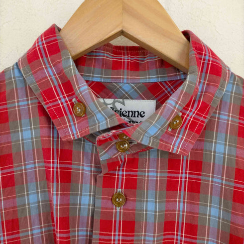 ヴィヴィアンウエストウッドマン Vivienne Westwood MAN ファイヤーオーブ刺繍 タータンチェック S/S BDシャツ メンズ EUR:46