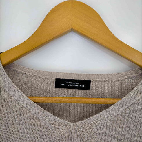 ユナイテッドアローズグリーンレーベルリラクシング UNITED ARROWS green label relaxing D ラメ リブ Vネック ニット レディース