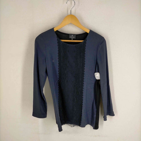 ランバンコレクション LANVIN COLLECTION レース切替 ウールカットソー レディース 40