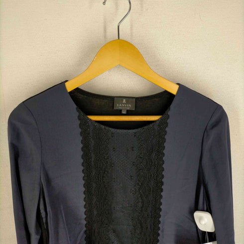 ランバンコレクション LANVIN COLLECTION レース切替 ウールカットソー レディース 40