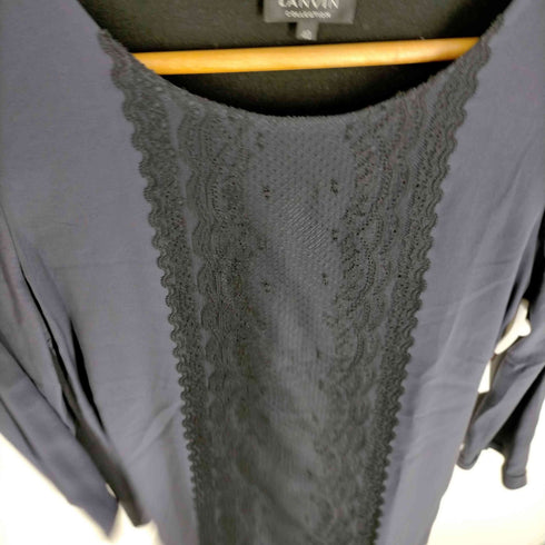 ランバンコレクション LANVIN COLLECTION レース切替 ウールカットソー レディース 40
