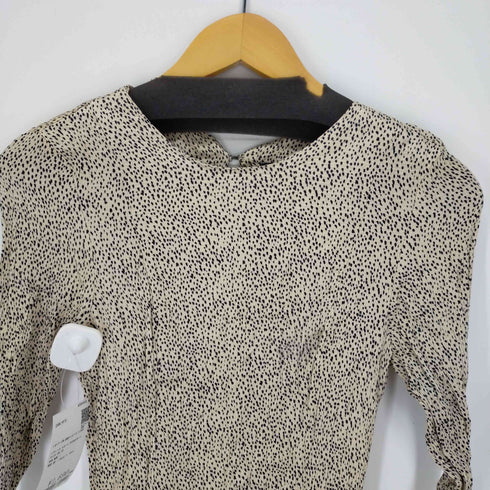 ザラ ZARA レオパード柄 長袖ワンピース シワ加工 レディース JPN:XS