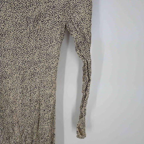 ザラ ZARA レオパード柄 長袖ワンピース シワ加工 レディース JPN:XS