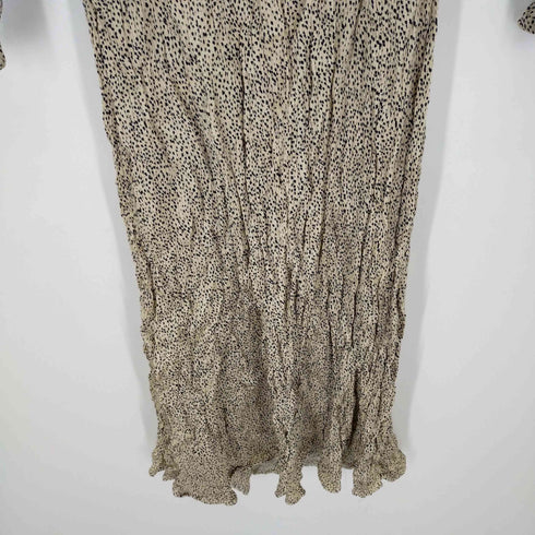 ザラ ZARA レオパード柄 長袖ワンピース シワ加工 レディース JPN:XS