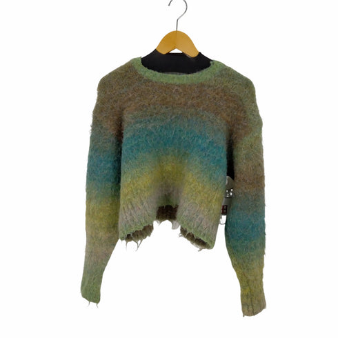 レイビームス Ray BEAMS グラデーションクルーネックシャギーニット クロップド レディース