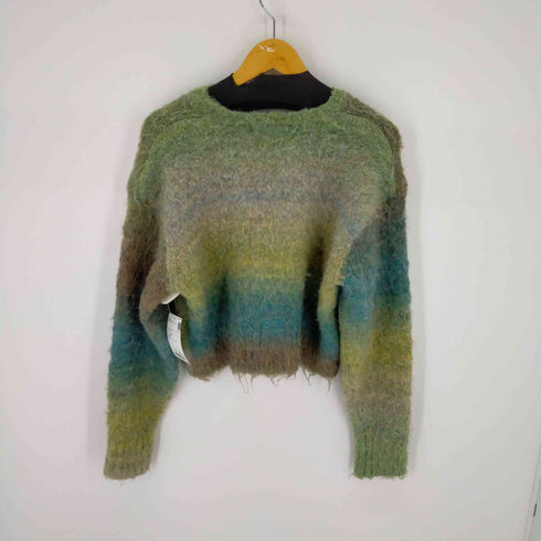 レイビームス Ray BEAMS グラデーションクルーネックシャギーニット クロップド レディース