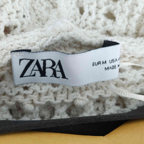 ザラ ZARA クロップド ノースリーブクロッシェニットフーディ レディース JPN:M