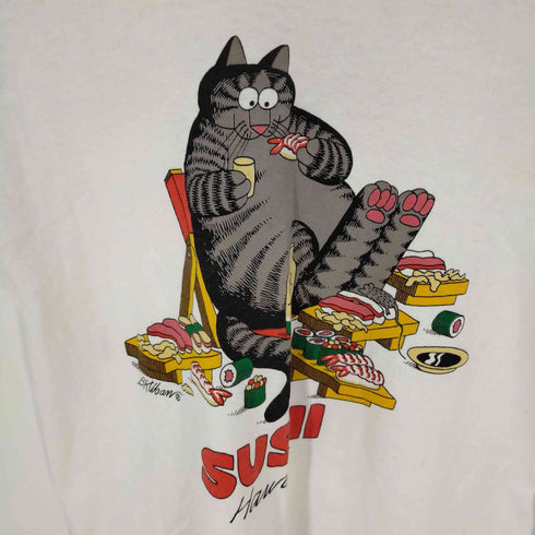BK WORM CATS USA製 プリントS/S TEE 猫 寿司 CAT メンズ import:S