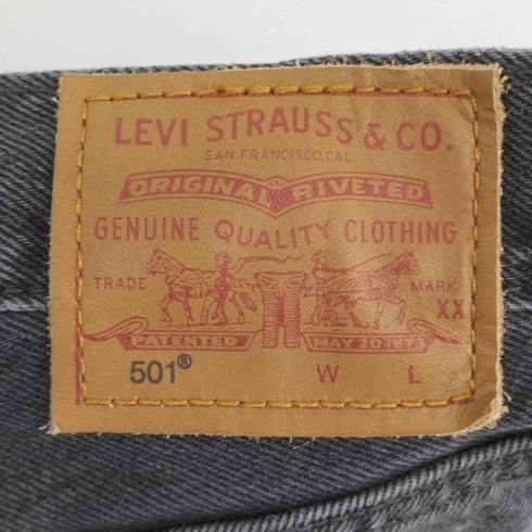 リーバイス Levis LEVI'S PREMIUM 501 ビジューデザイン ブラックストレートデニム レディース W26 L30